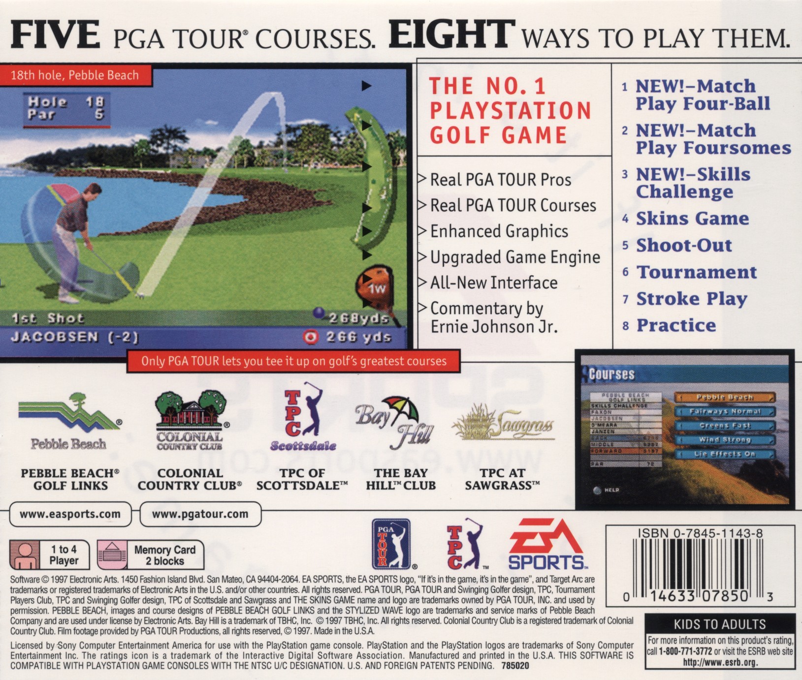 Contraportada de PGA Tour 98 · US