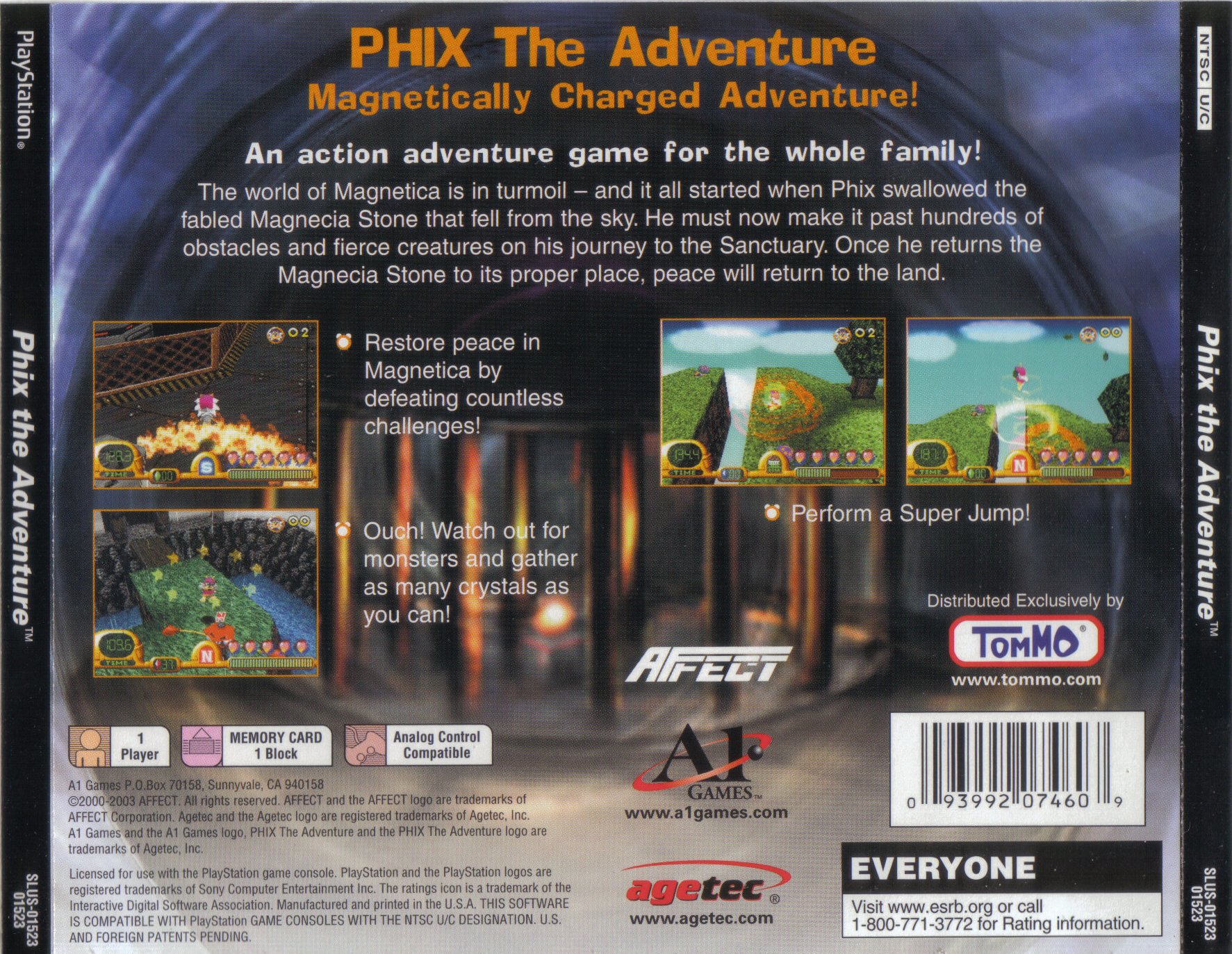 Contraportada de Phix the Adventure · US