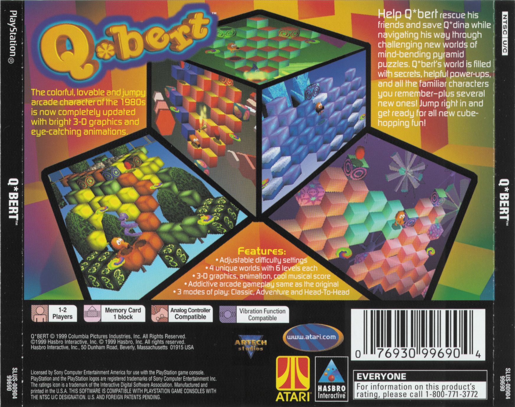 Contraportada de Q*bert · US
