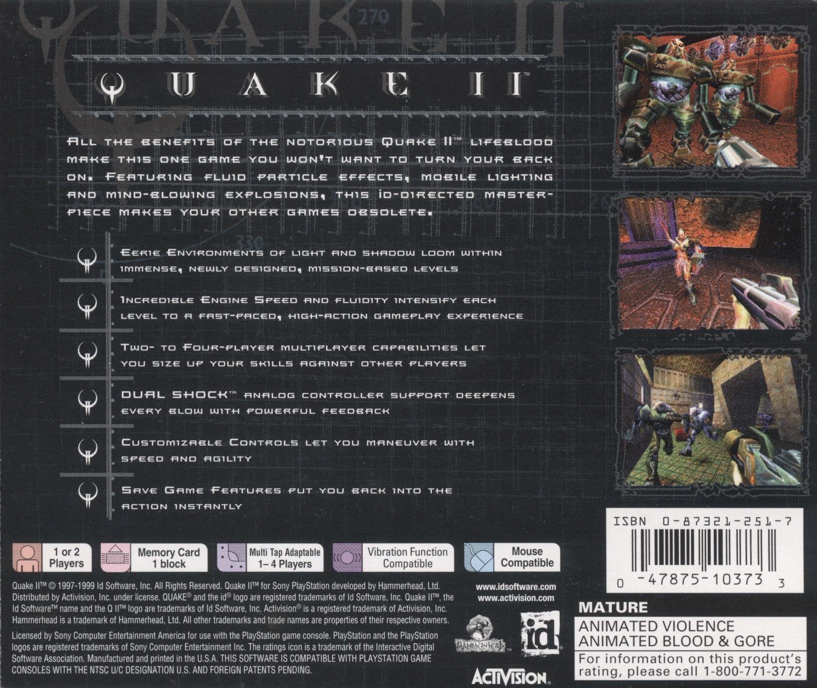 Contraportada de Quake II · US