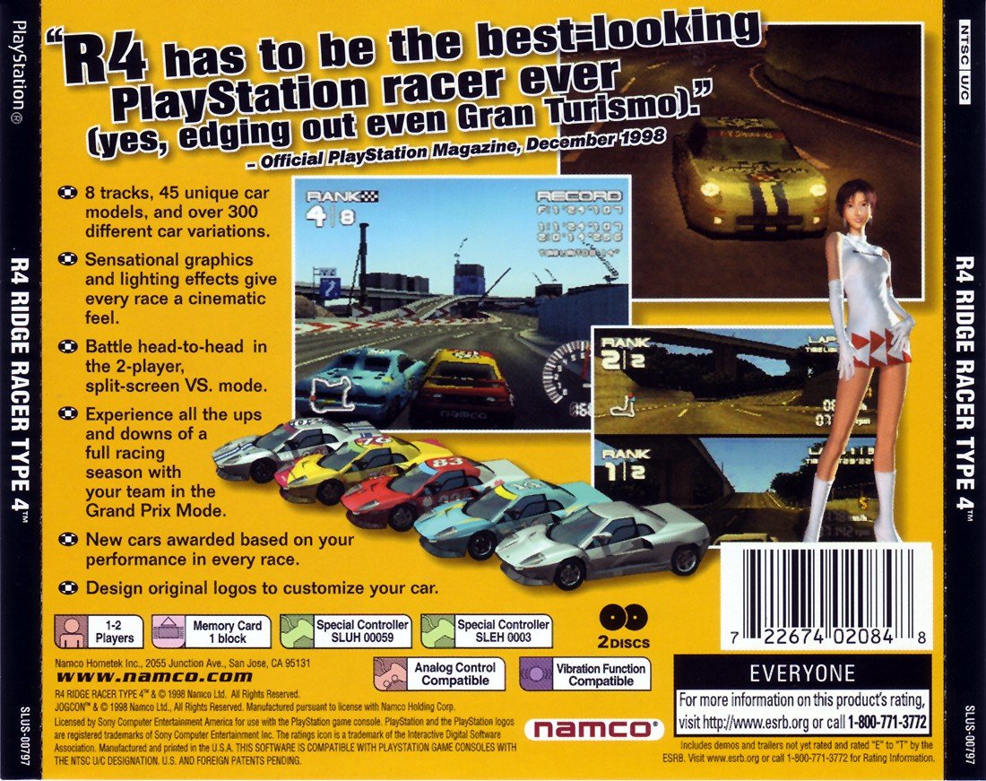 Contraportada de R4 - Ridge Racer Type 4 · US