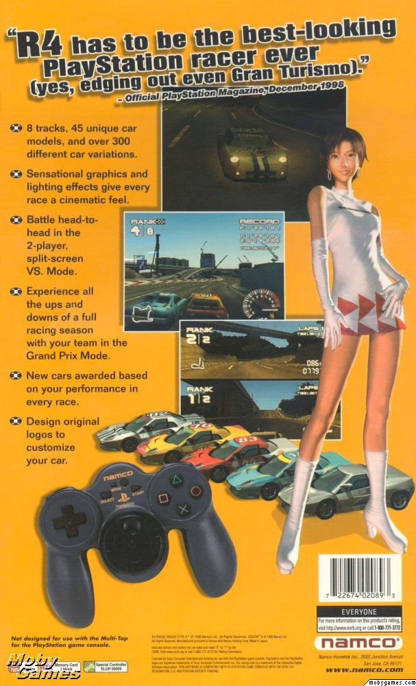 Contraportada de R4 - Ridge Racer Type 4 · US
