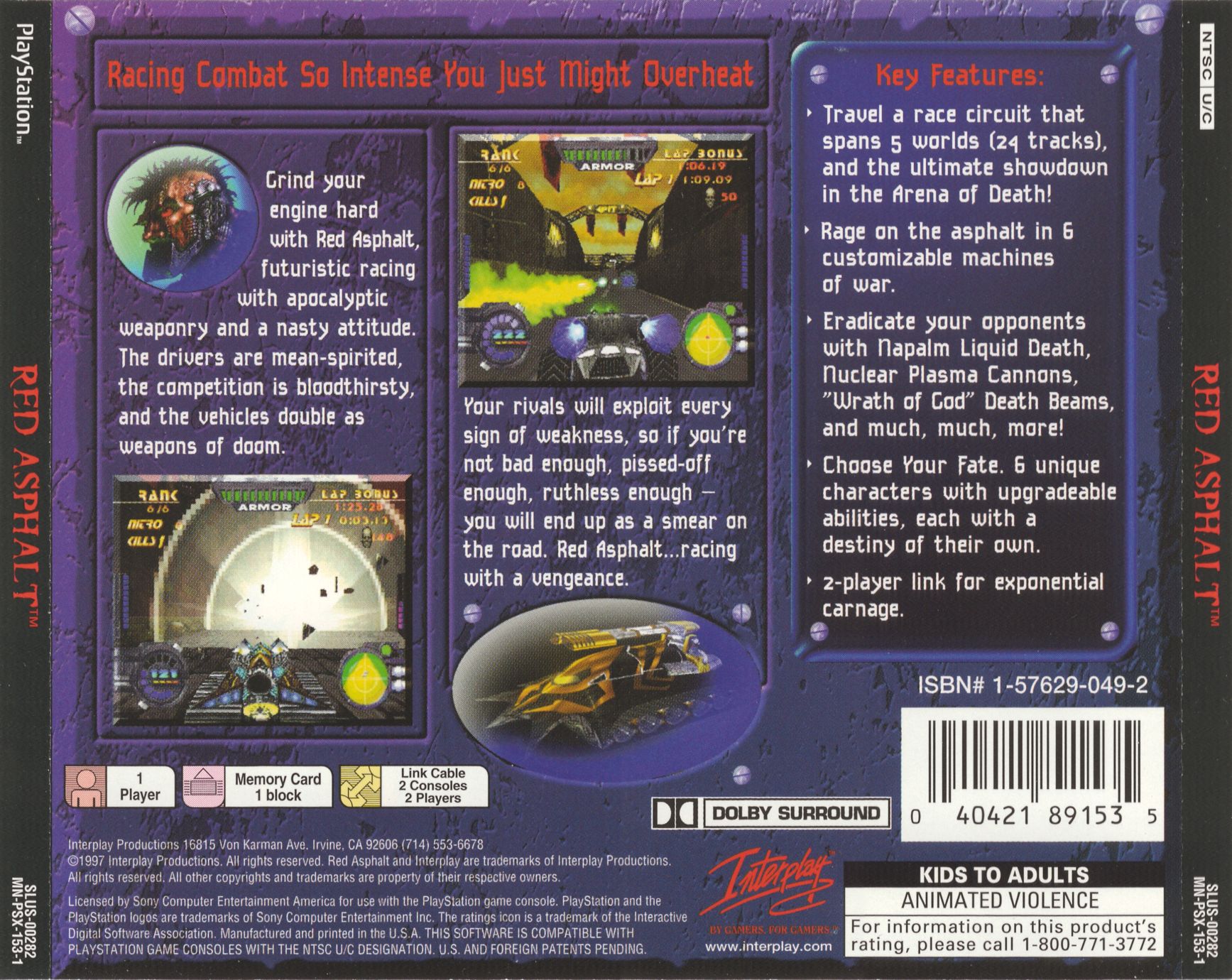 Contraportada de Red Asphalt · US