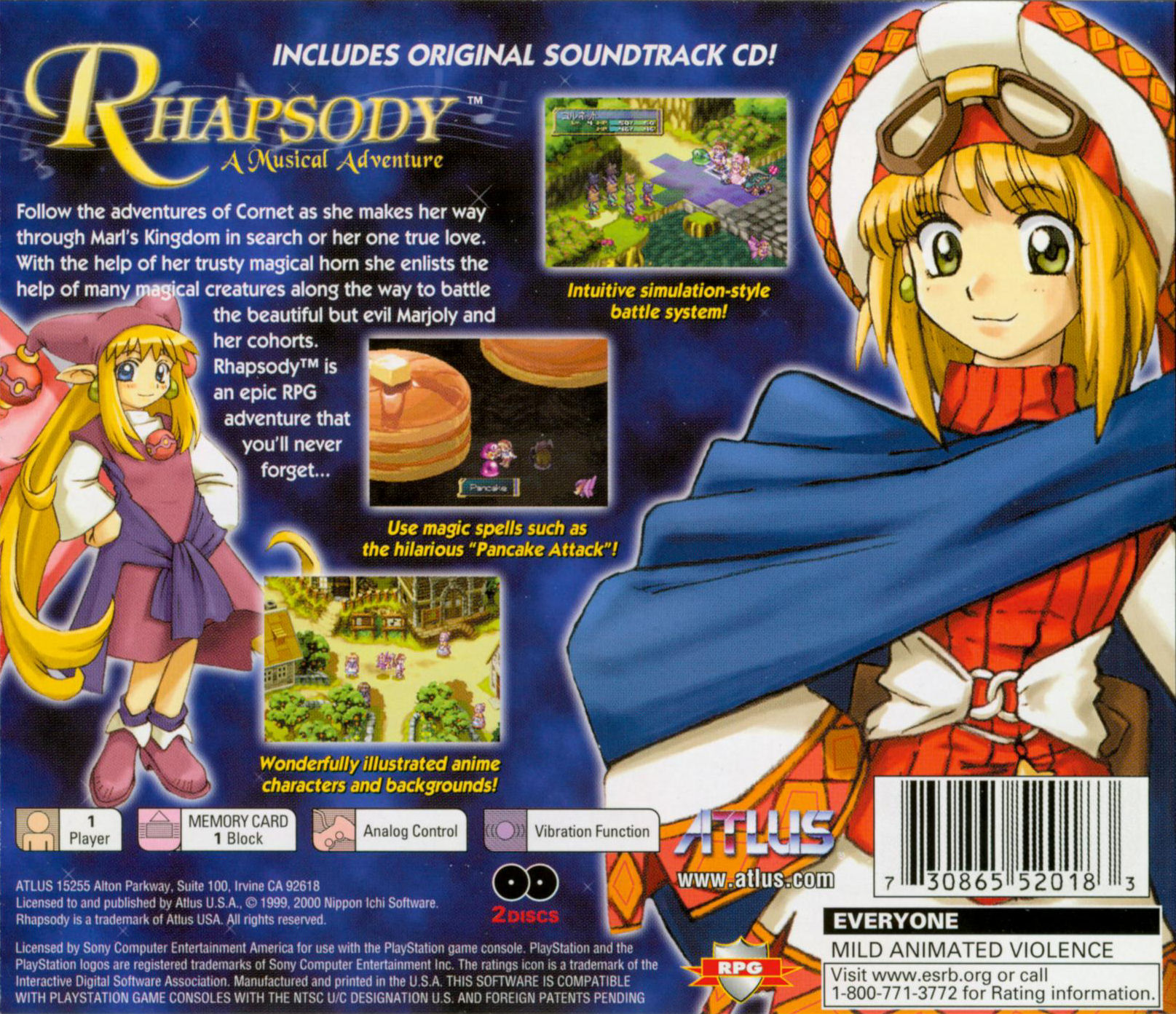 Contraportada de Rhapsody A Musical Adventure · US