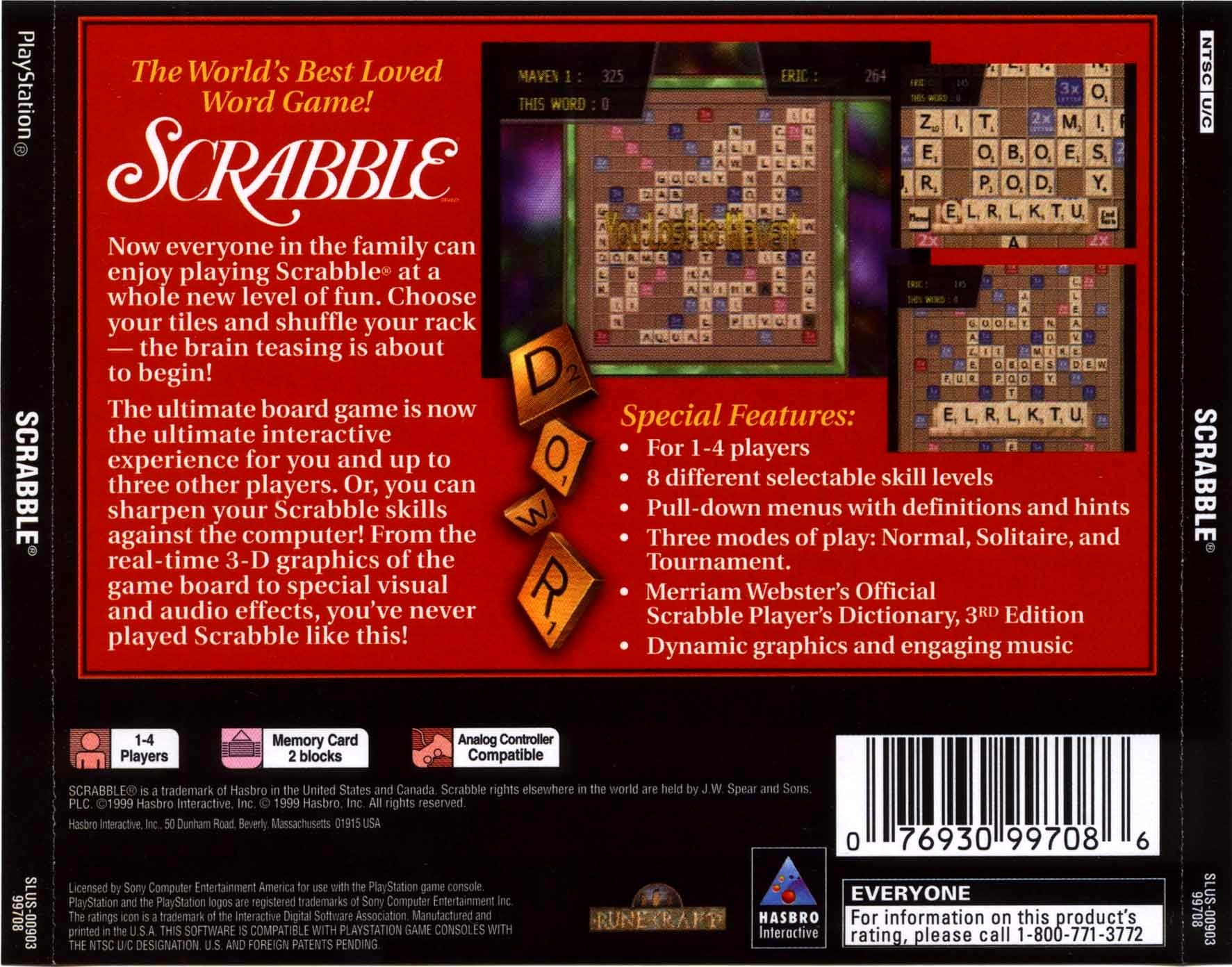 Contraportada de Scrabble · US