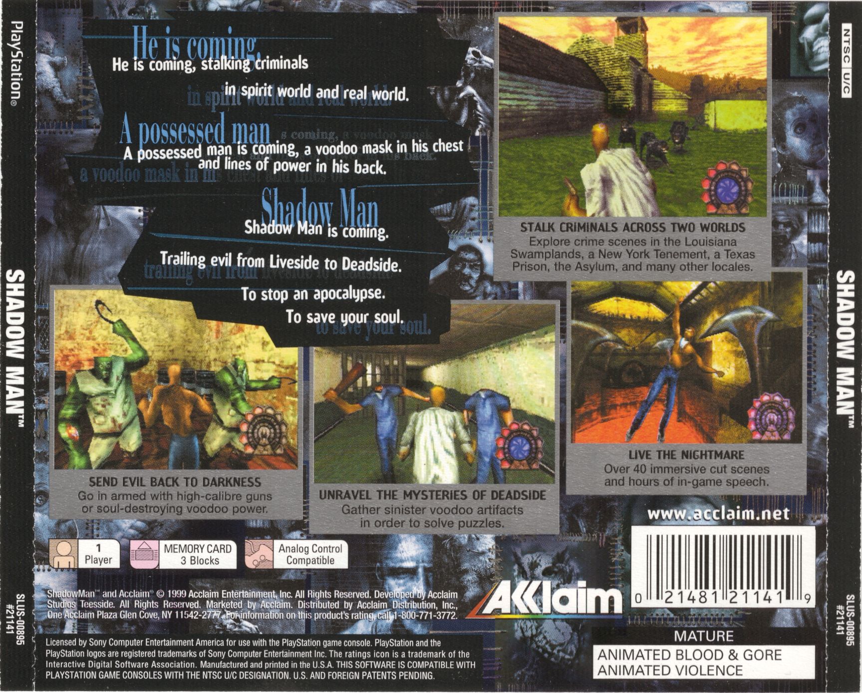 Contraportada de Shadow Man · US