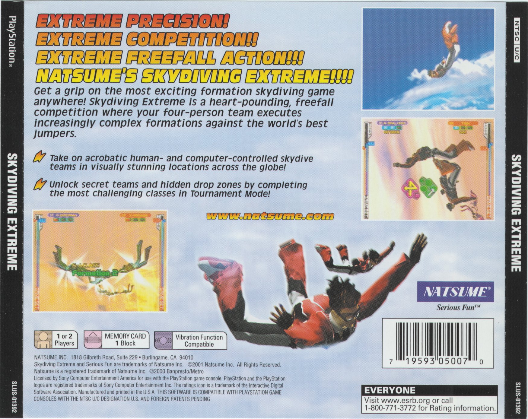 Contraportada de Skydiving Extreme · US