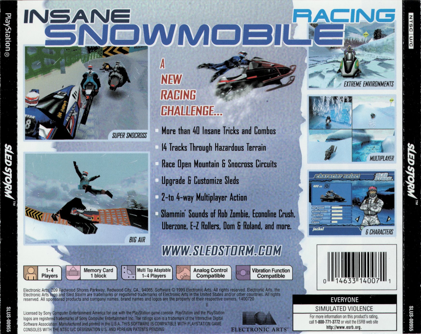 Contraportada de Sled Storm · US