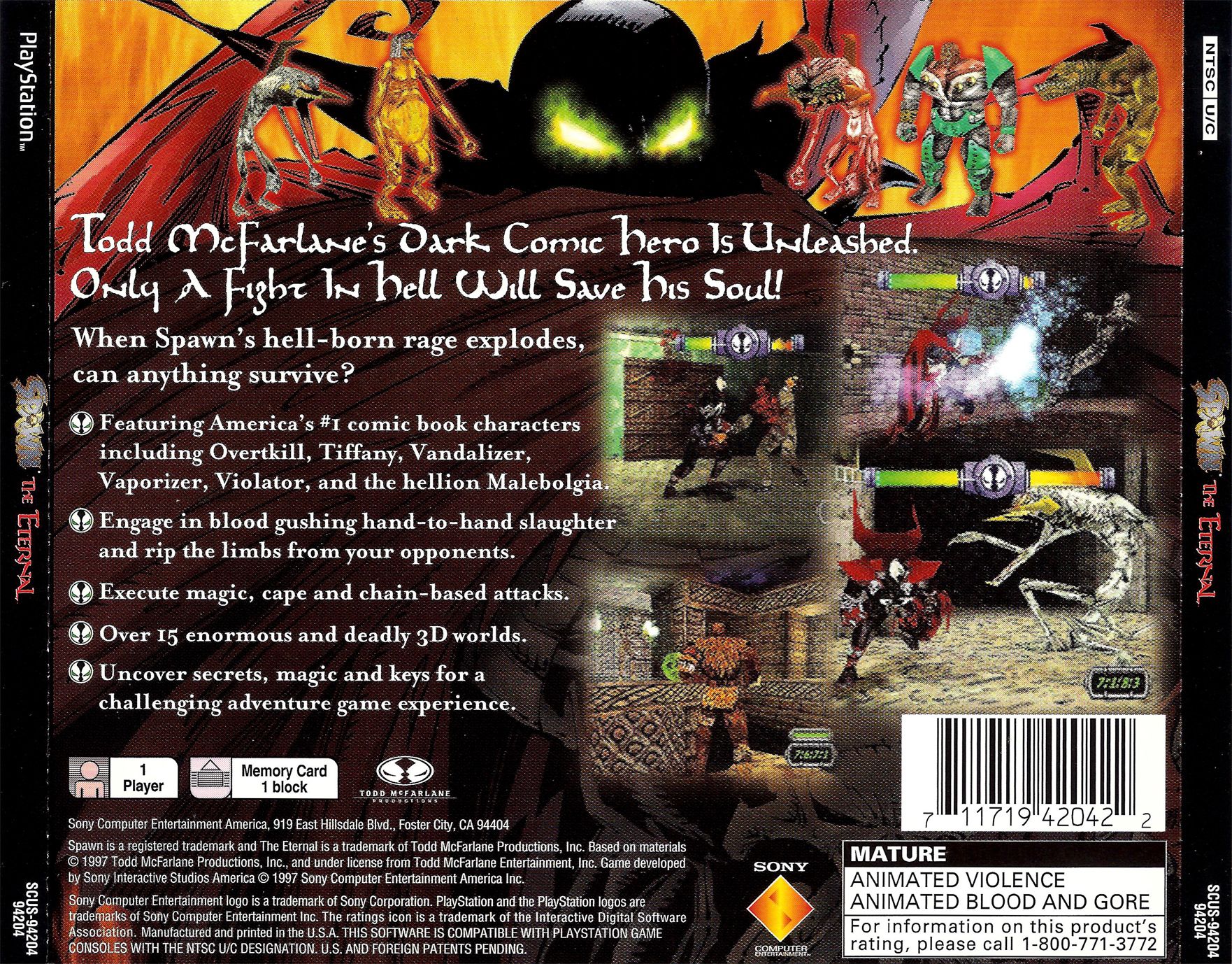 Contraportada de Spawn The Eternal · US