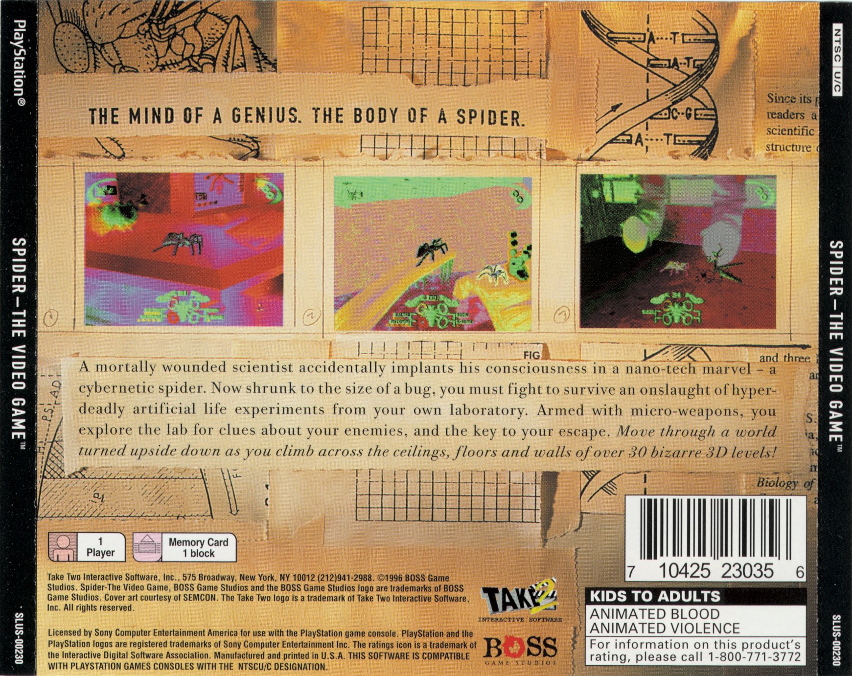 Contraportada de Spider The Video Game · US