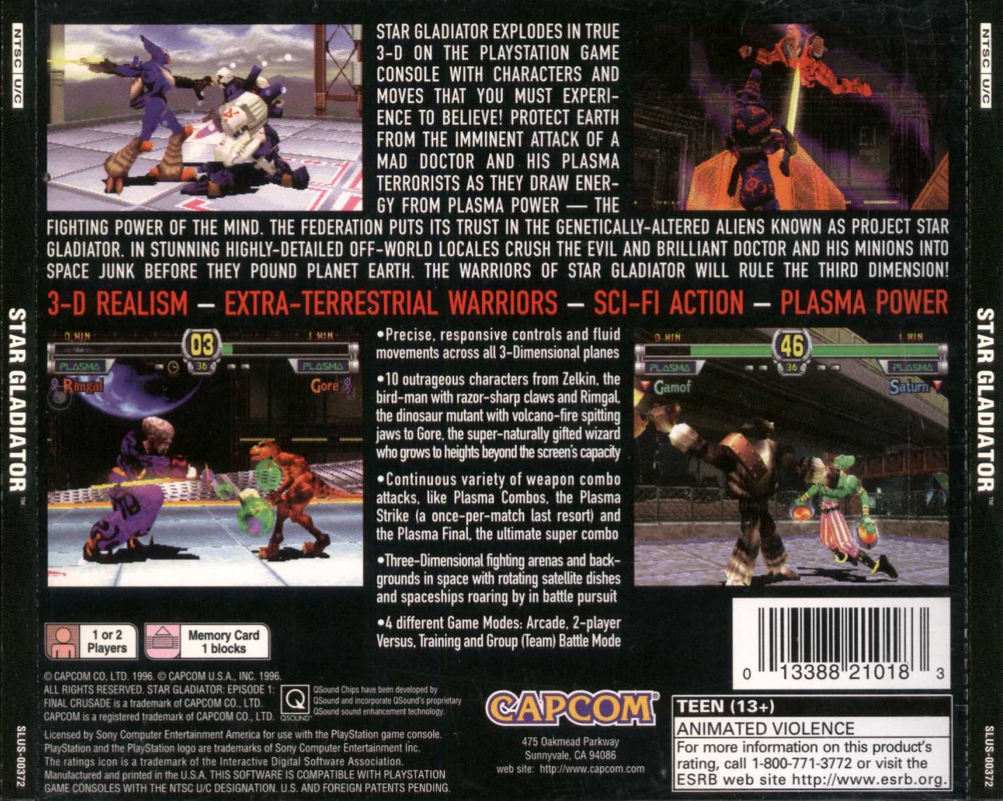 Contraportada de Star Gladiator - Episode 1 - Final Crusade · US