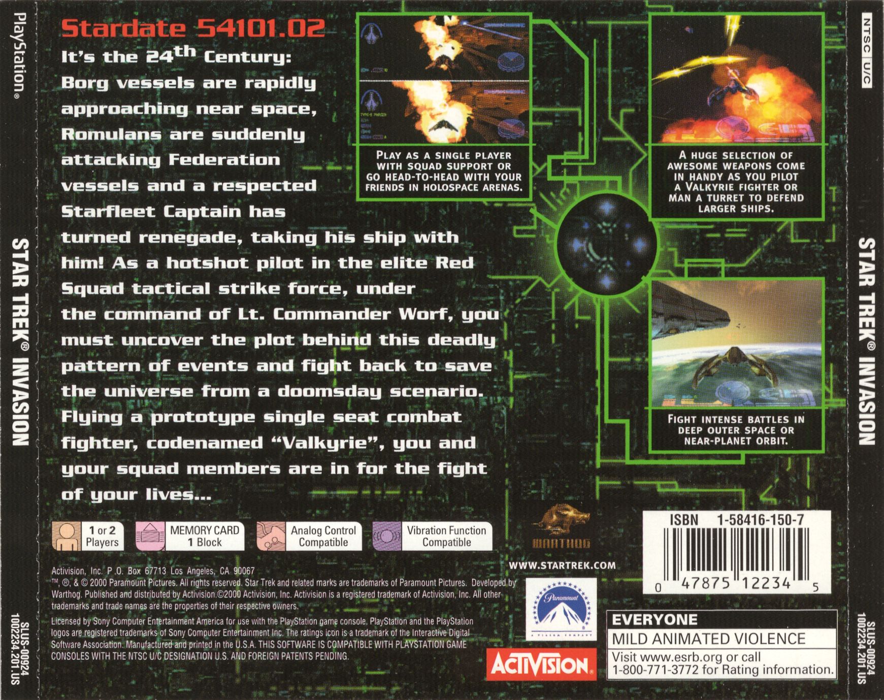 Contraportada de Star Trek Invasion · US