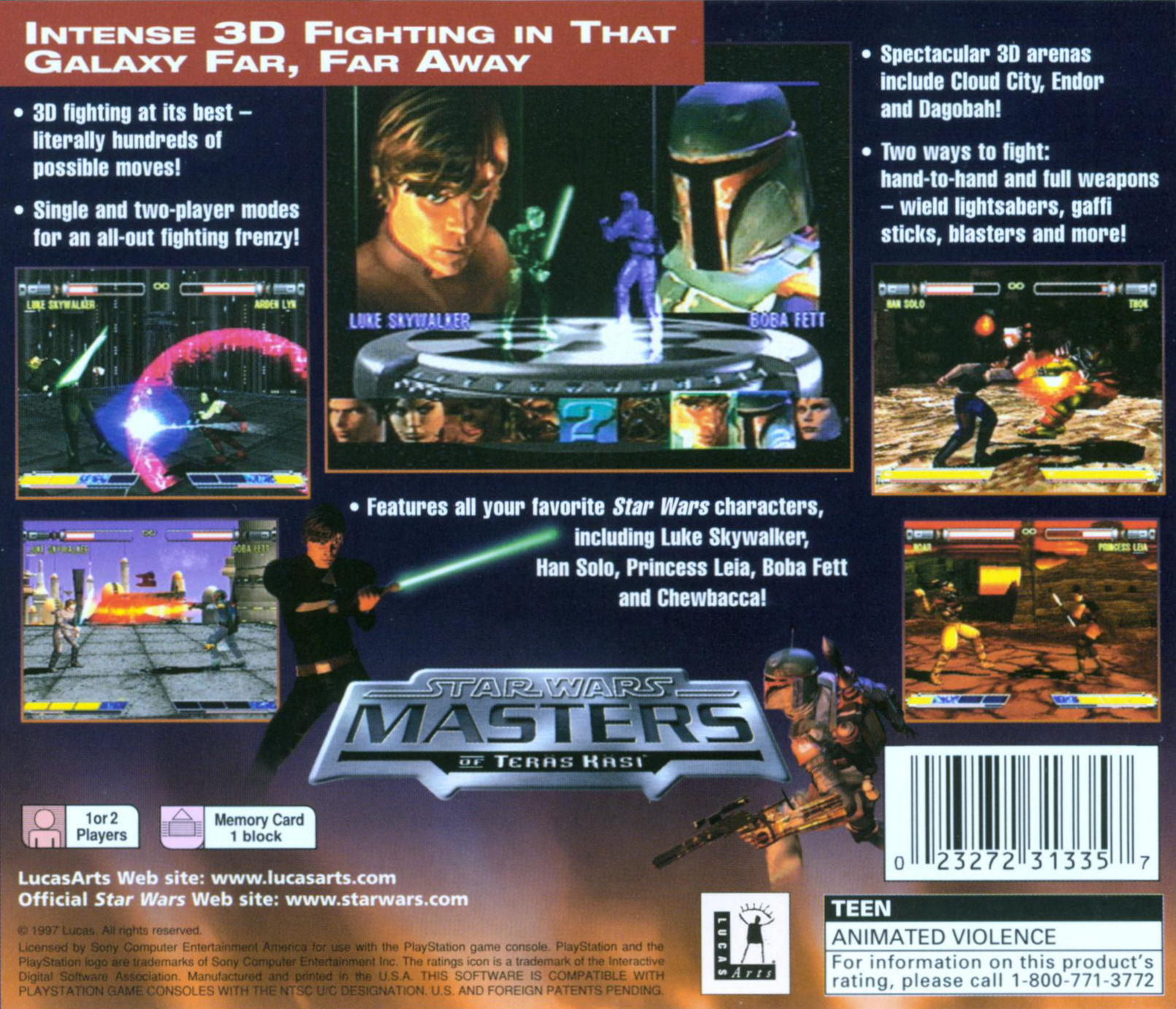 Contraportada de Star Wars Masters of Teras Kasi · US