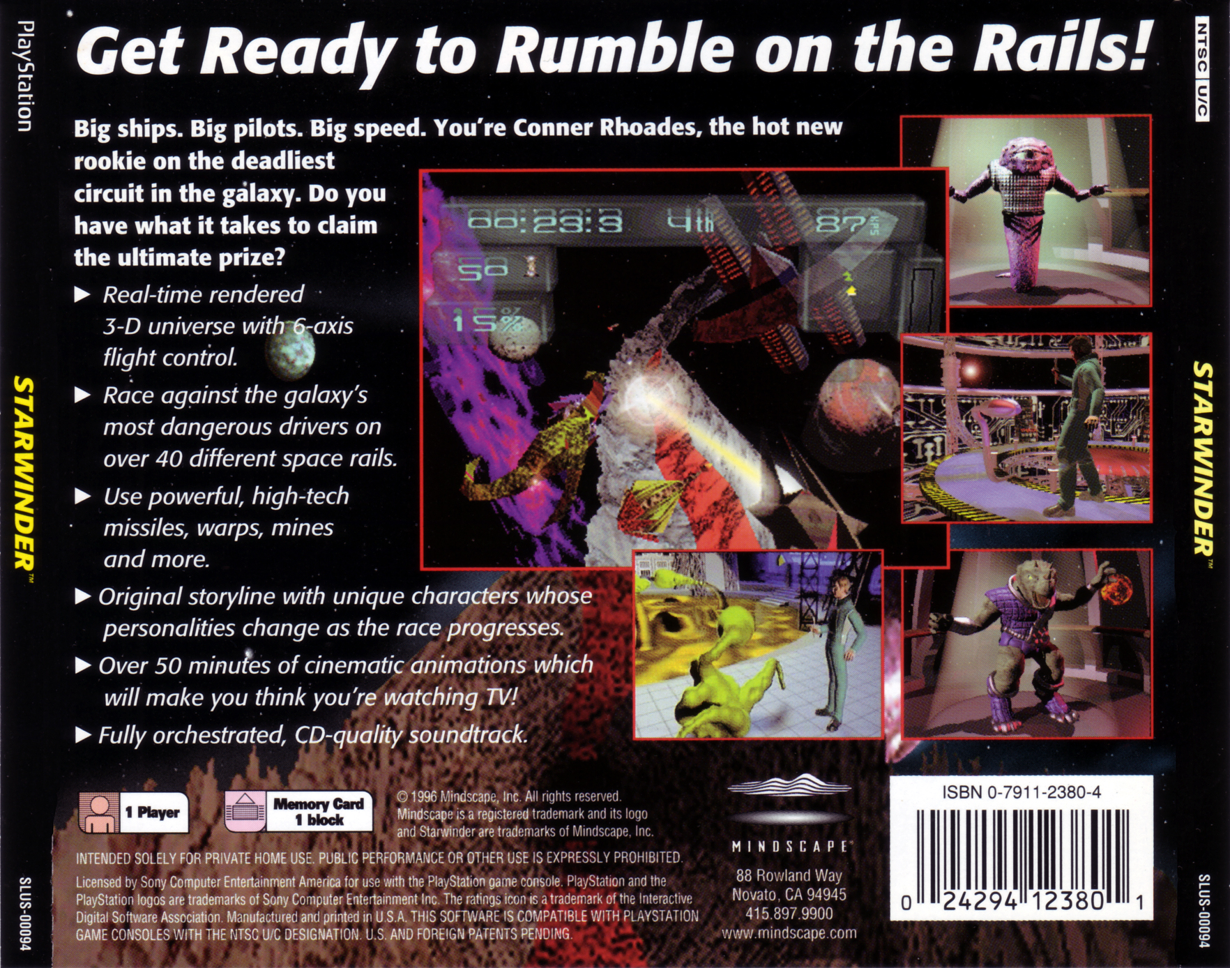 Contraportada de Starwinder the Ultimate Space Race · US