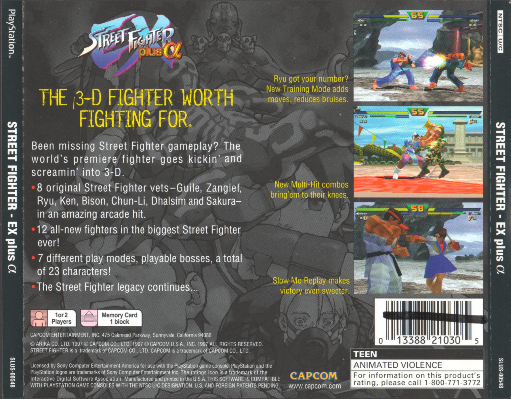 Contraportada de Street Fighter EX Plus Alpha · US