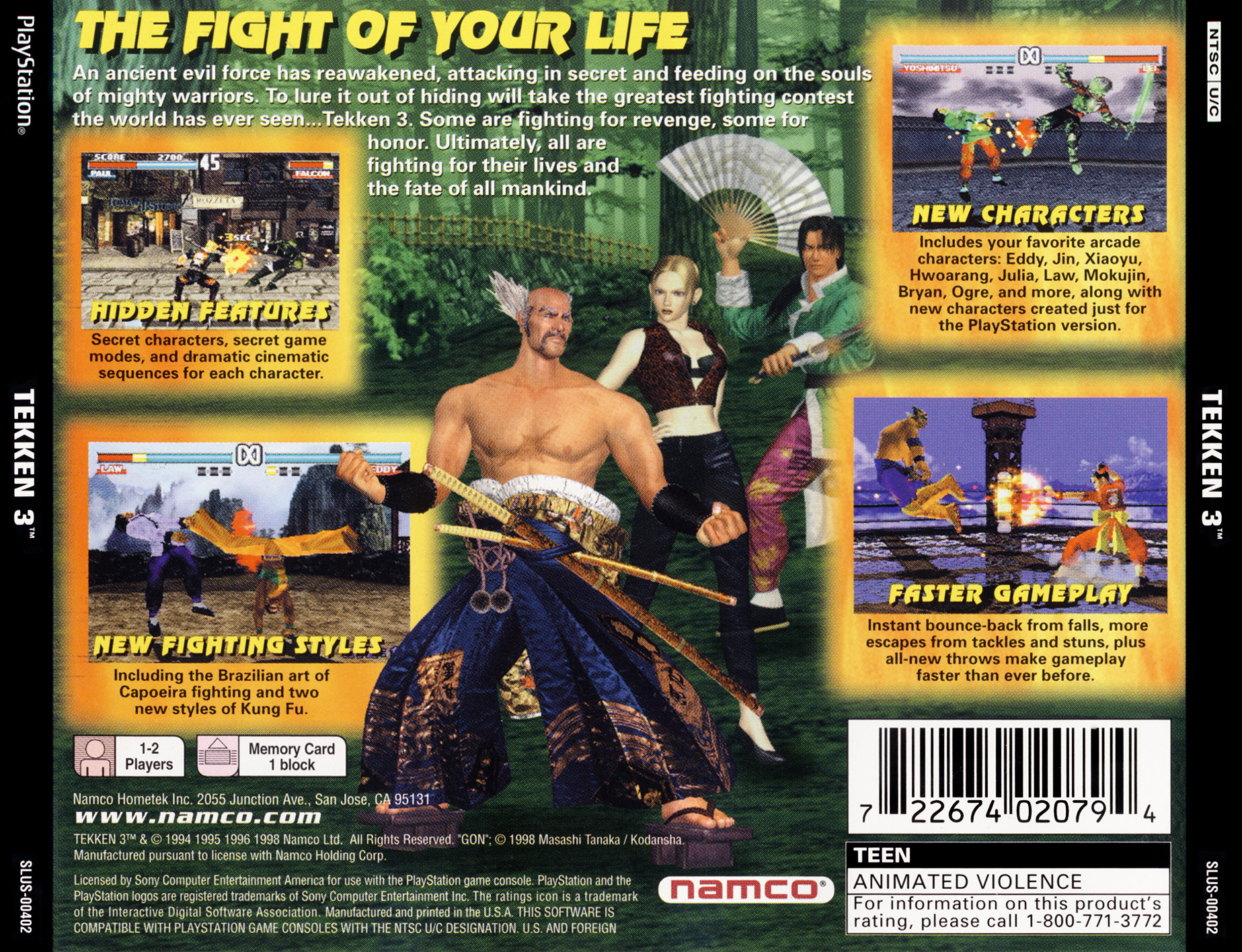 Contraportada de Tekken 3 · US