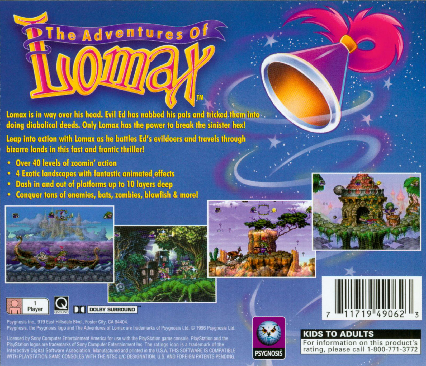 Contraportada de Adventures of Lomax · US