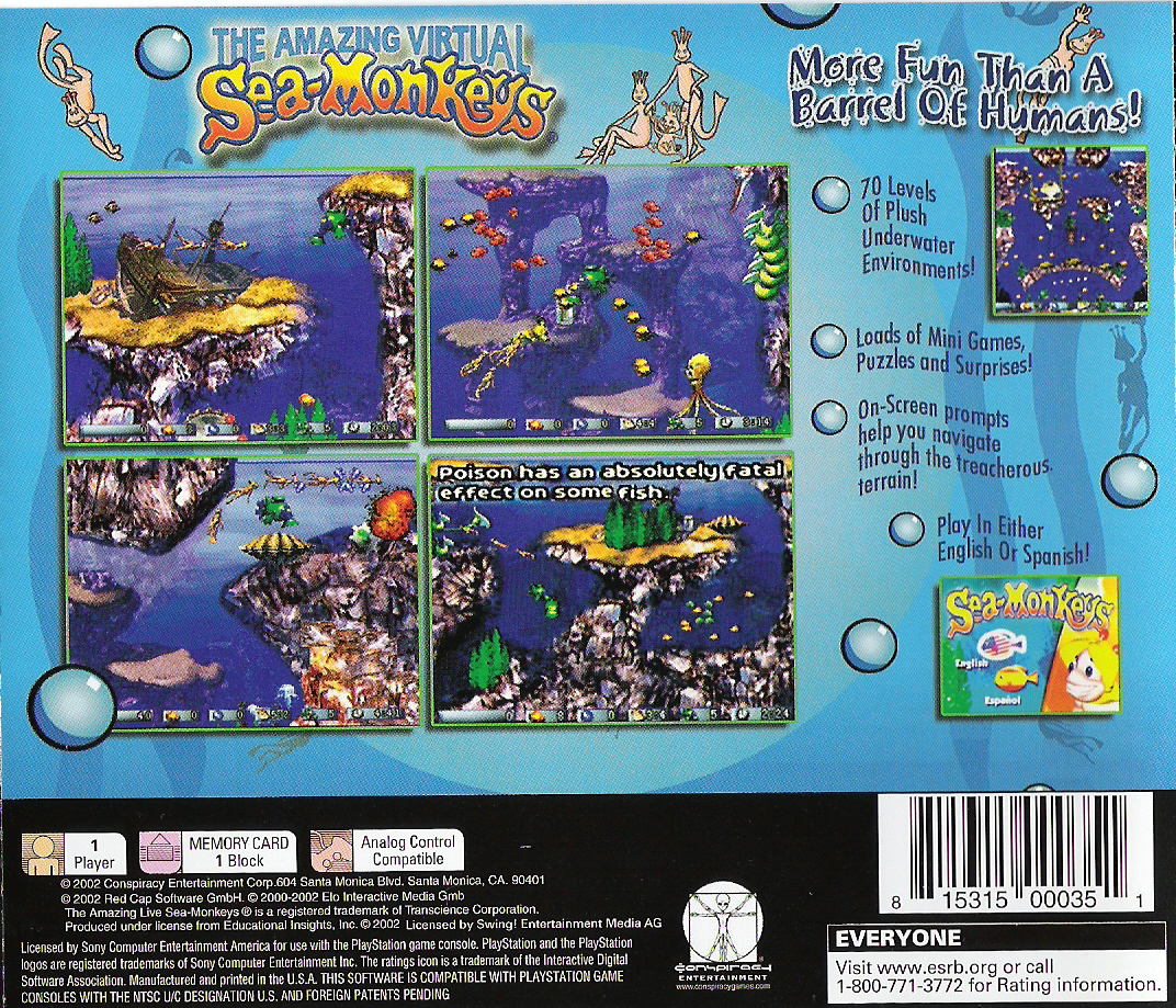 Contraportada de Amazing Virtual Sea-Monkeys · US