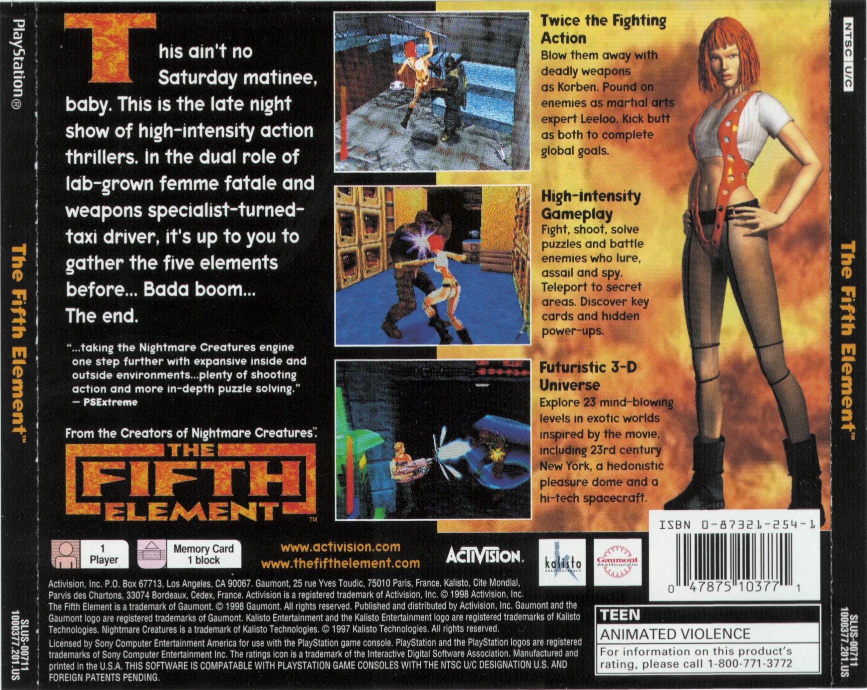 Contraportada de The Fifth Element · US