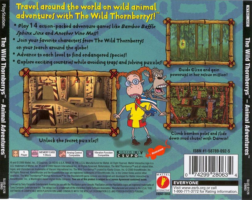 Contraportada de Wild Thornberrys Animal Adventures · US