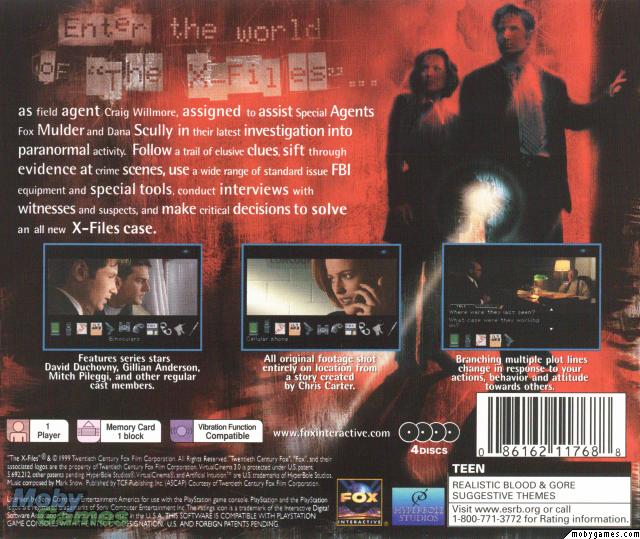 Contraportada de The X-Files · US