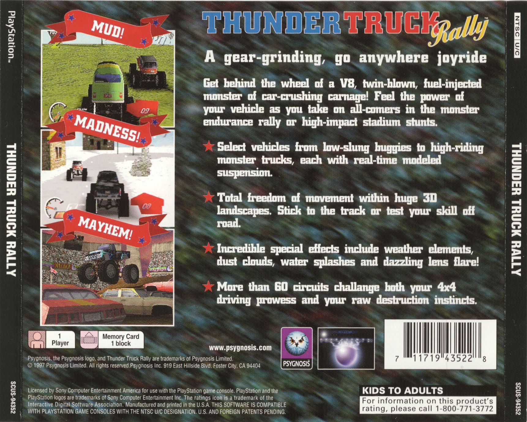 Contraportada de Thunder Truck Rally · US