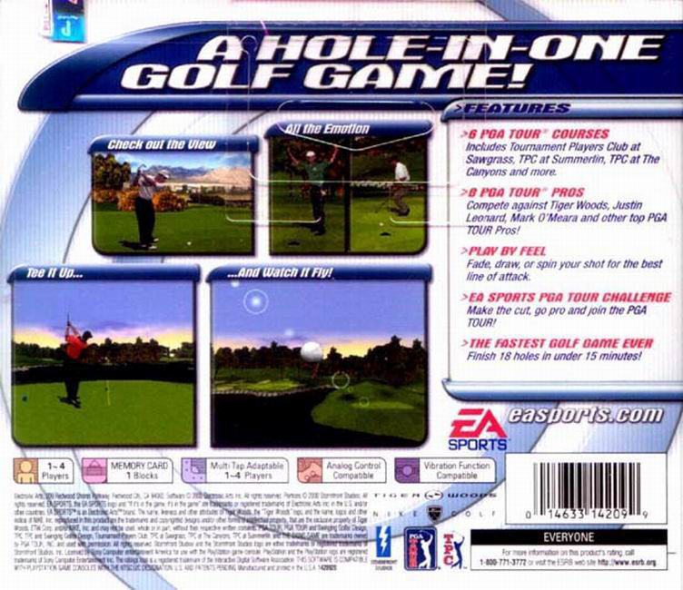 Contraportada de Tiger Woods PGA Tour Golf · US