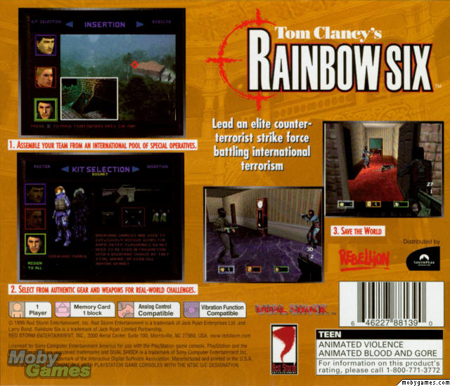 Contraportada de Rainbow Six · US
