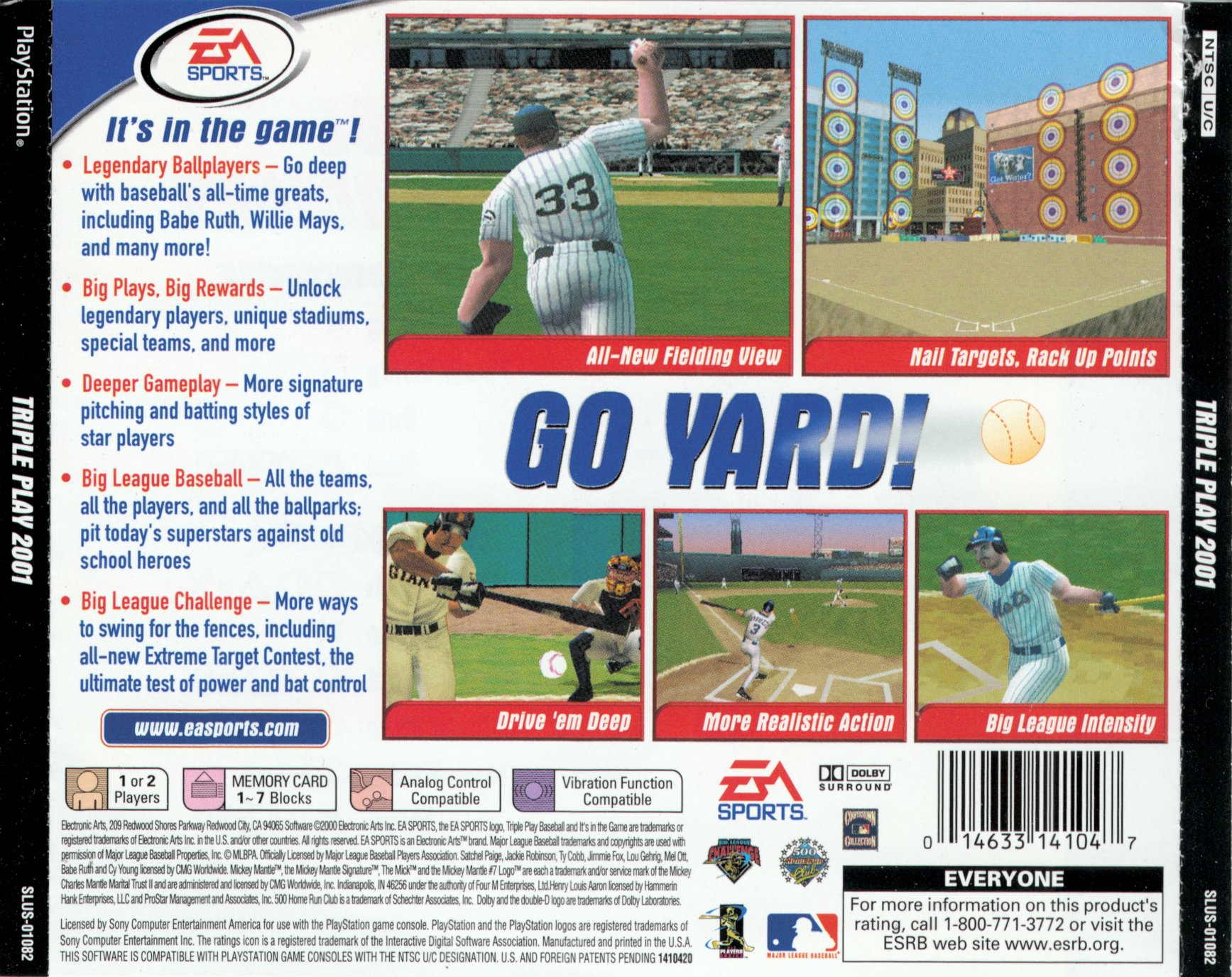 Contraportada de Triple Play 2001 · US