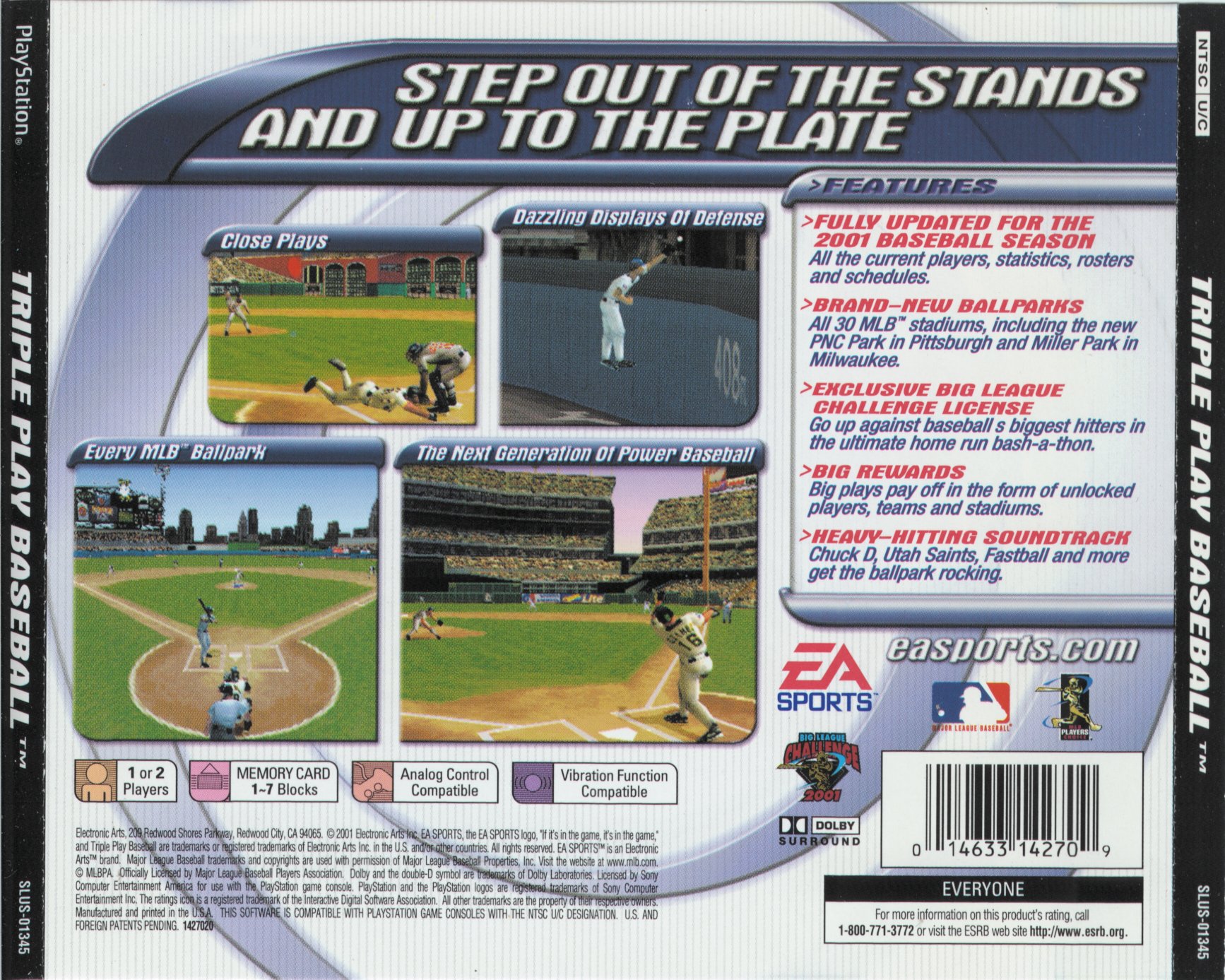 Contraportada de Triple Play Baseball · US