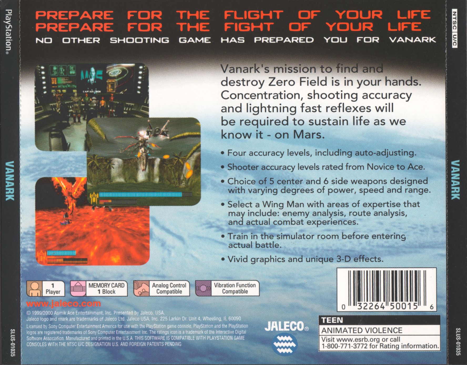Contraportada de Vanark · US