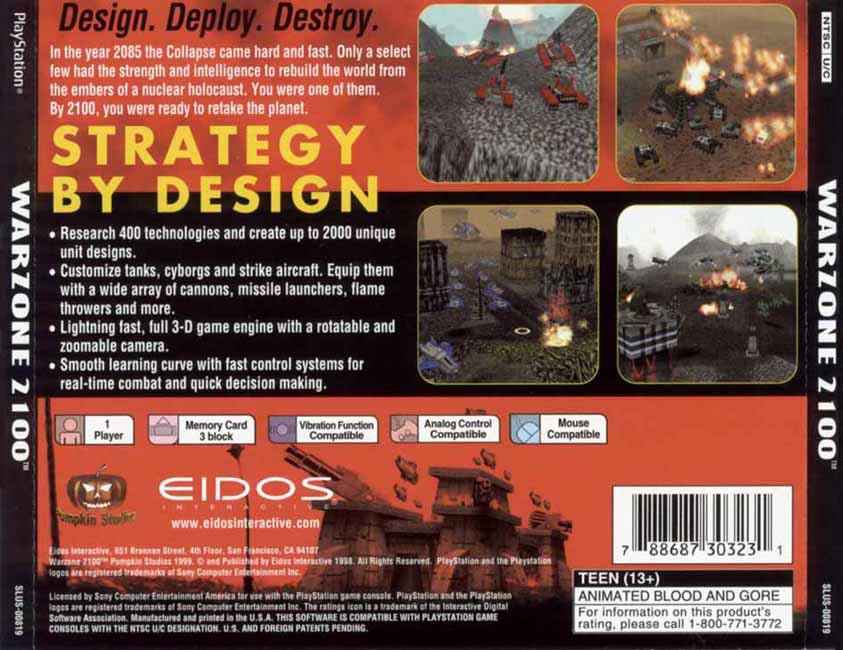 Contraportada de Warzone 2100 · US