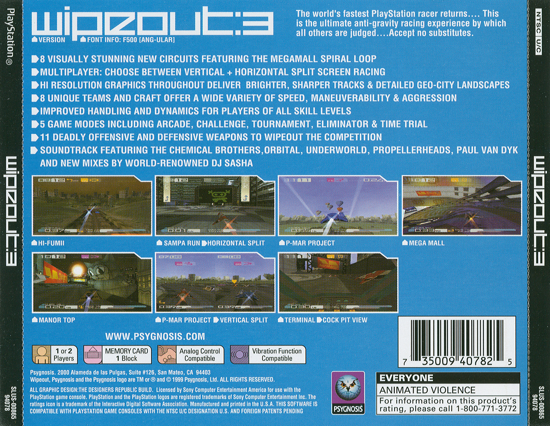Contraportada de Wipeout 3 · US
