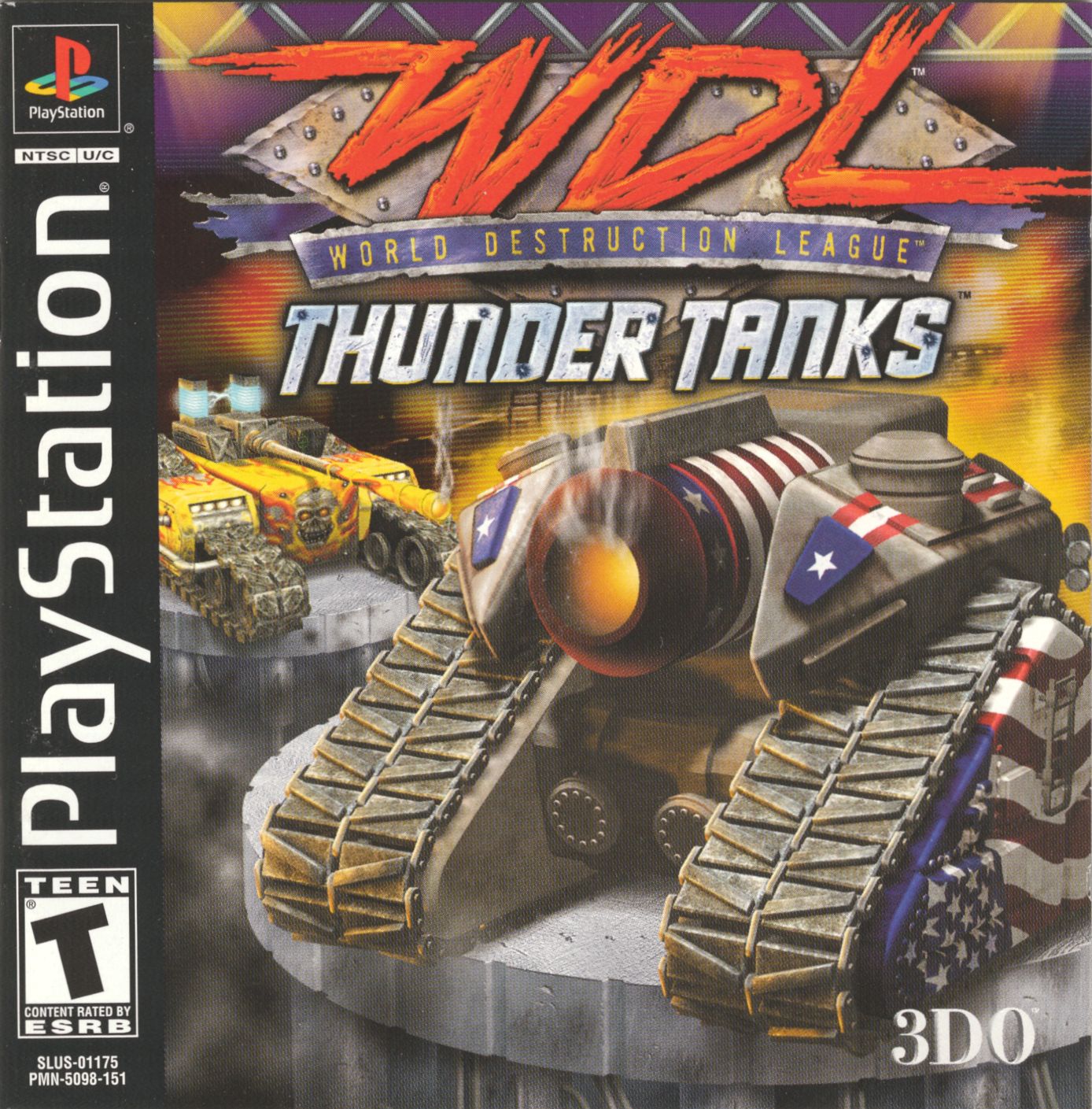 Portada de World Destruction League - Thunder Tanks · NTSC USA