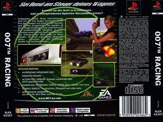 Contraportada de 007 Racing · DE