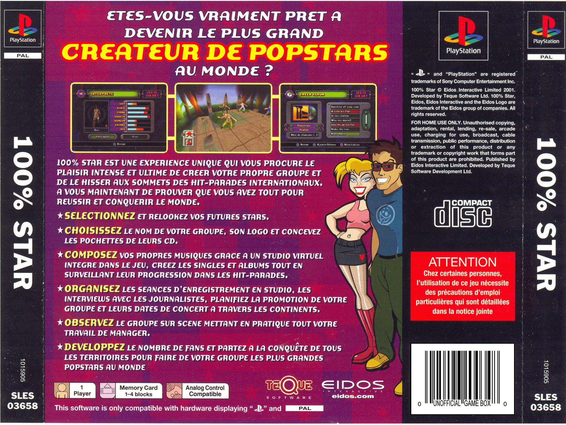 Contraportada de 100% Star · FR