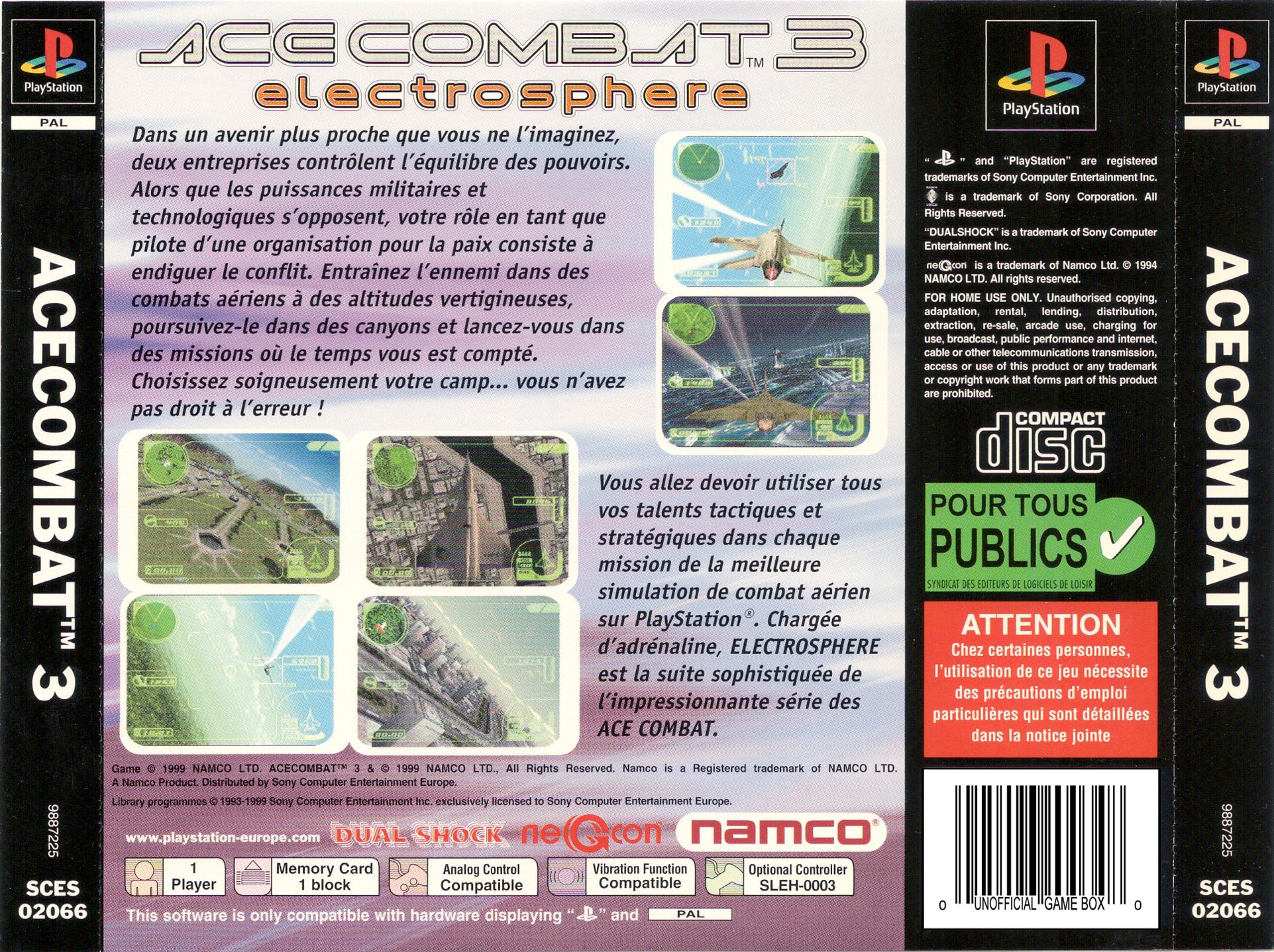 Contraportada de Ace Combat 3 Electrosphere · FR