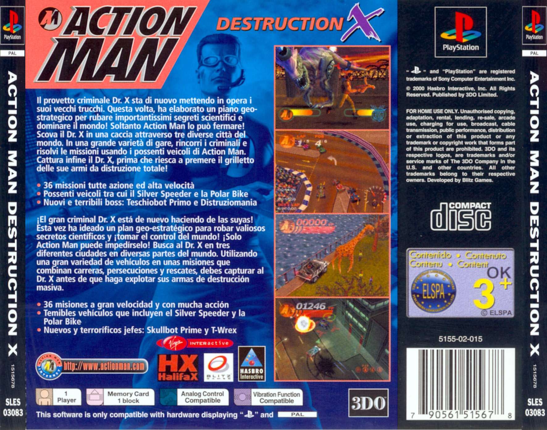 Contraportada de Action Man Destruction X · EU