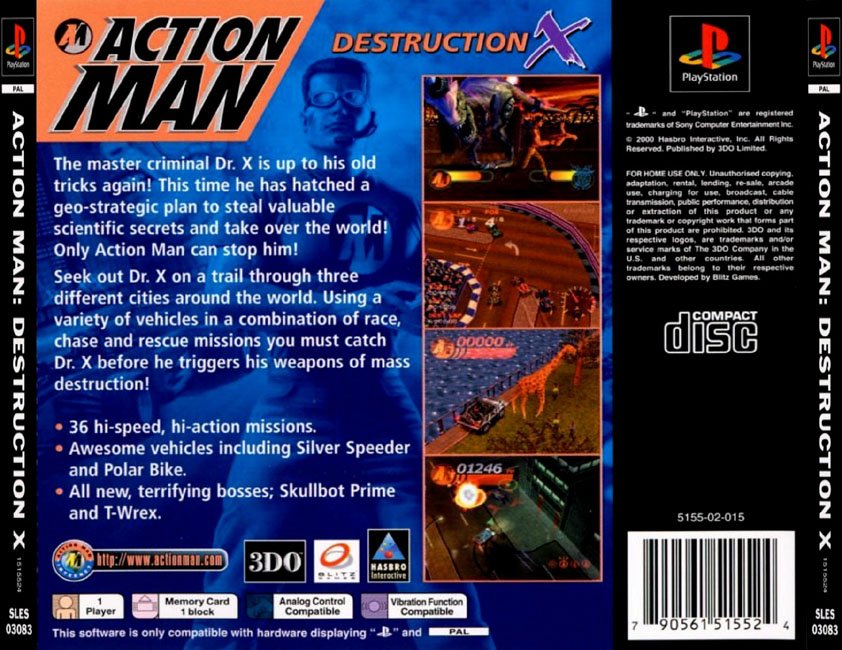 Contraportada de Action Man Destruction X · EU