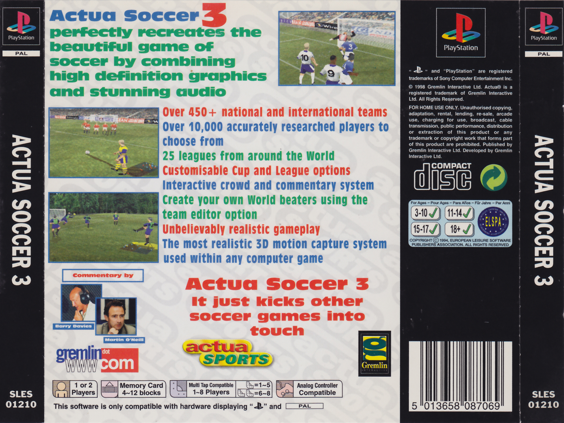 Contraportada de Actua Soccer 3 · EU