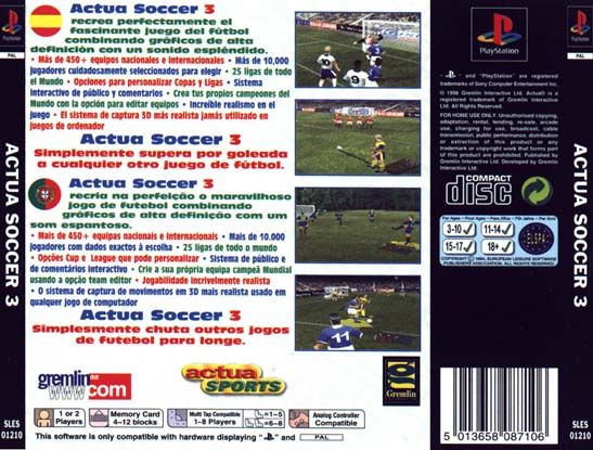 Contraportada de Actua Soccer 3 · EU
