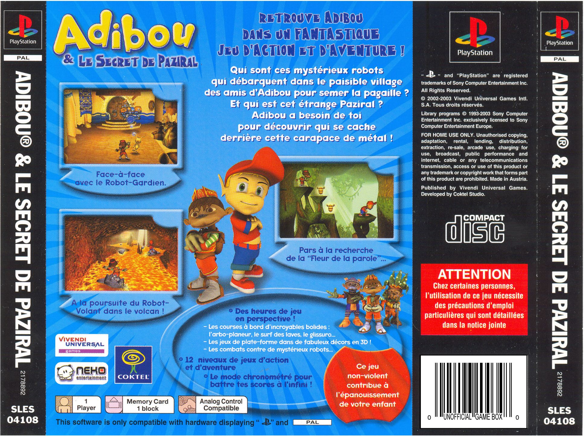 Contraportada de Adiboo & Paziral's Secret · FR