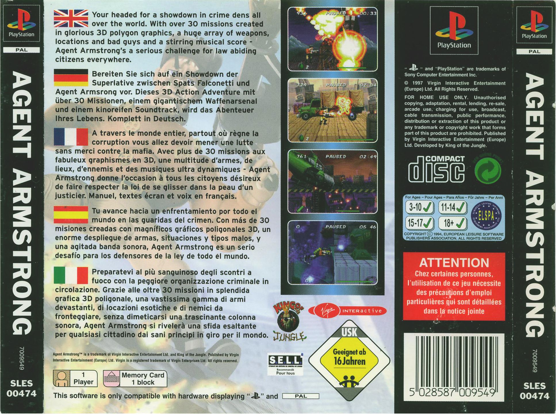 Contraportada de Agent Armstrong · EU