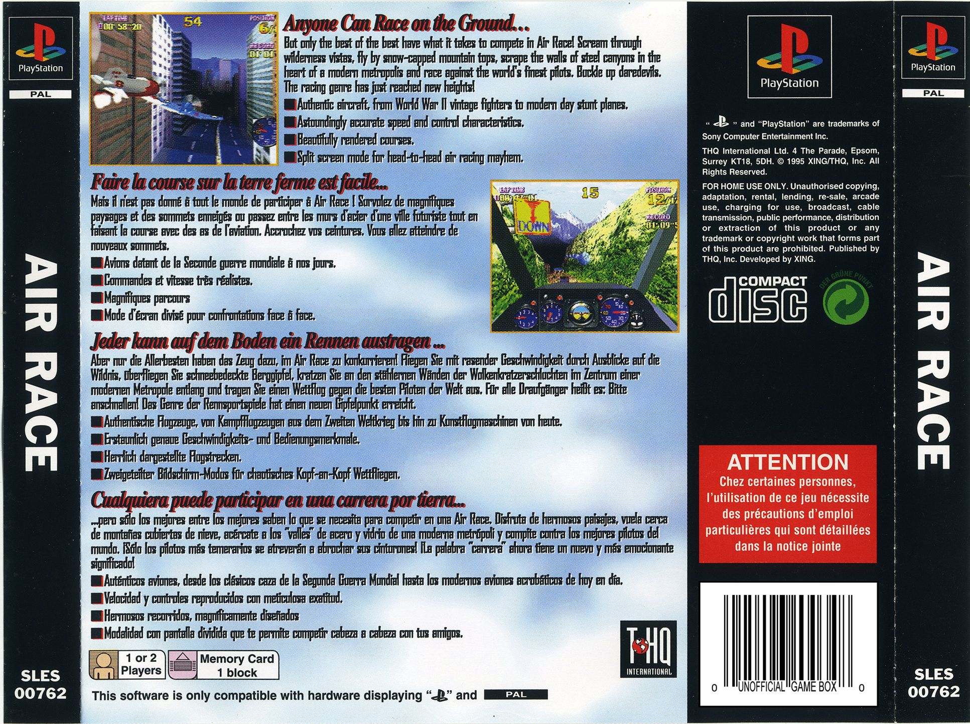 Contraportada de Air Race · EU