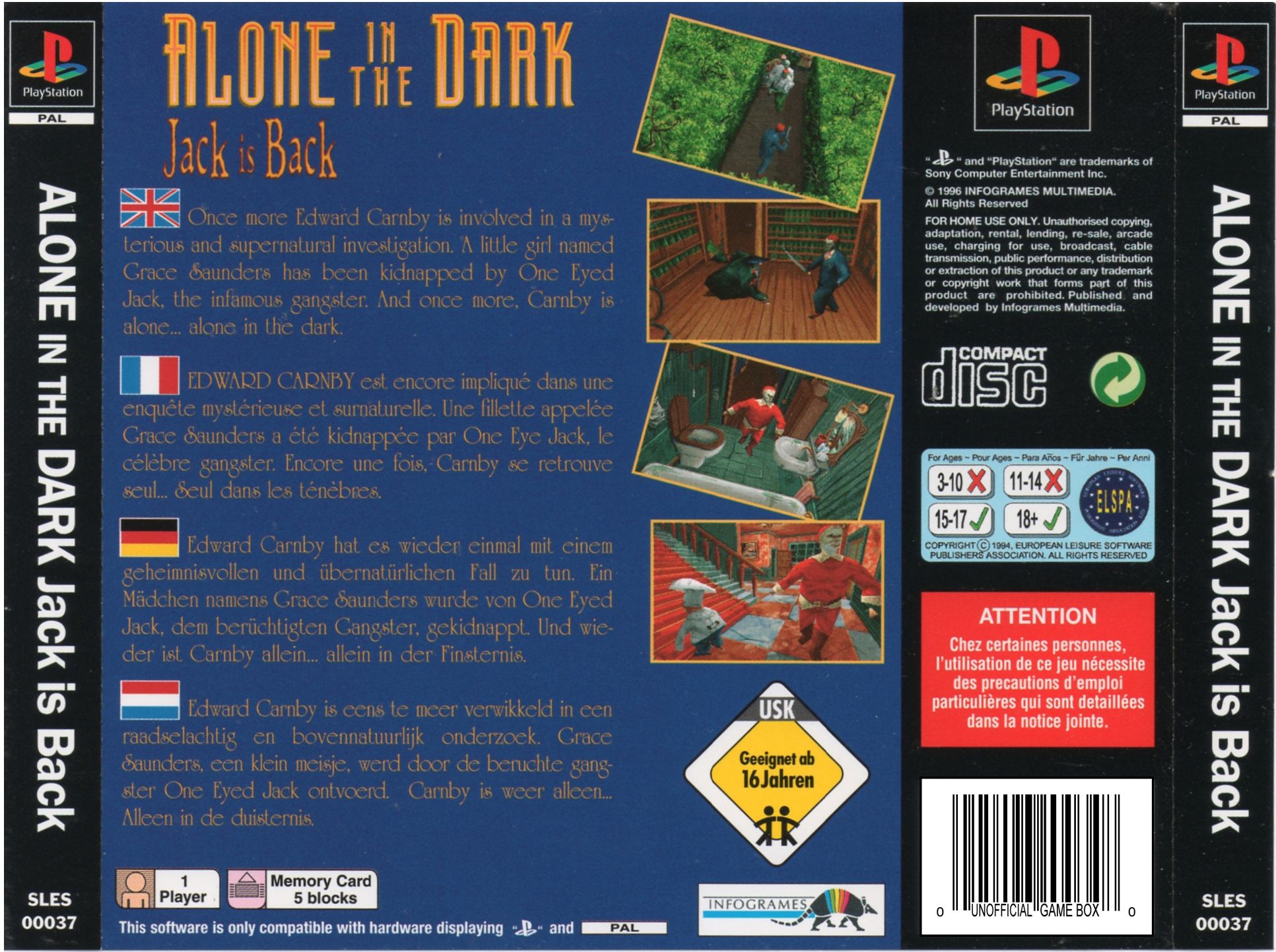 Contraportada de Alone in the Dark Jack is Back · EU