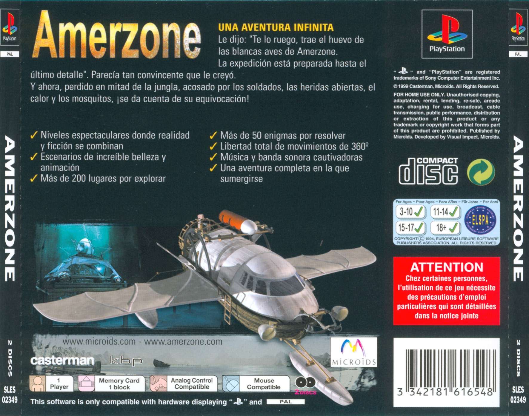 Contraportada de Amerzone - El Legado del Explorador · ES