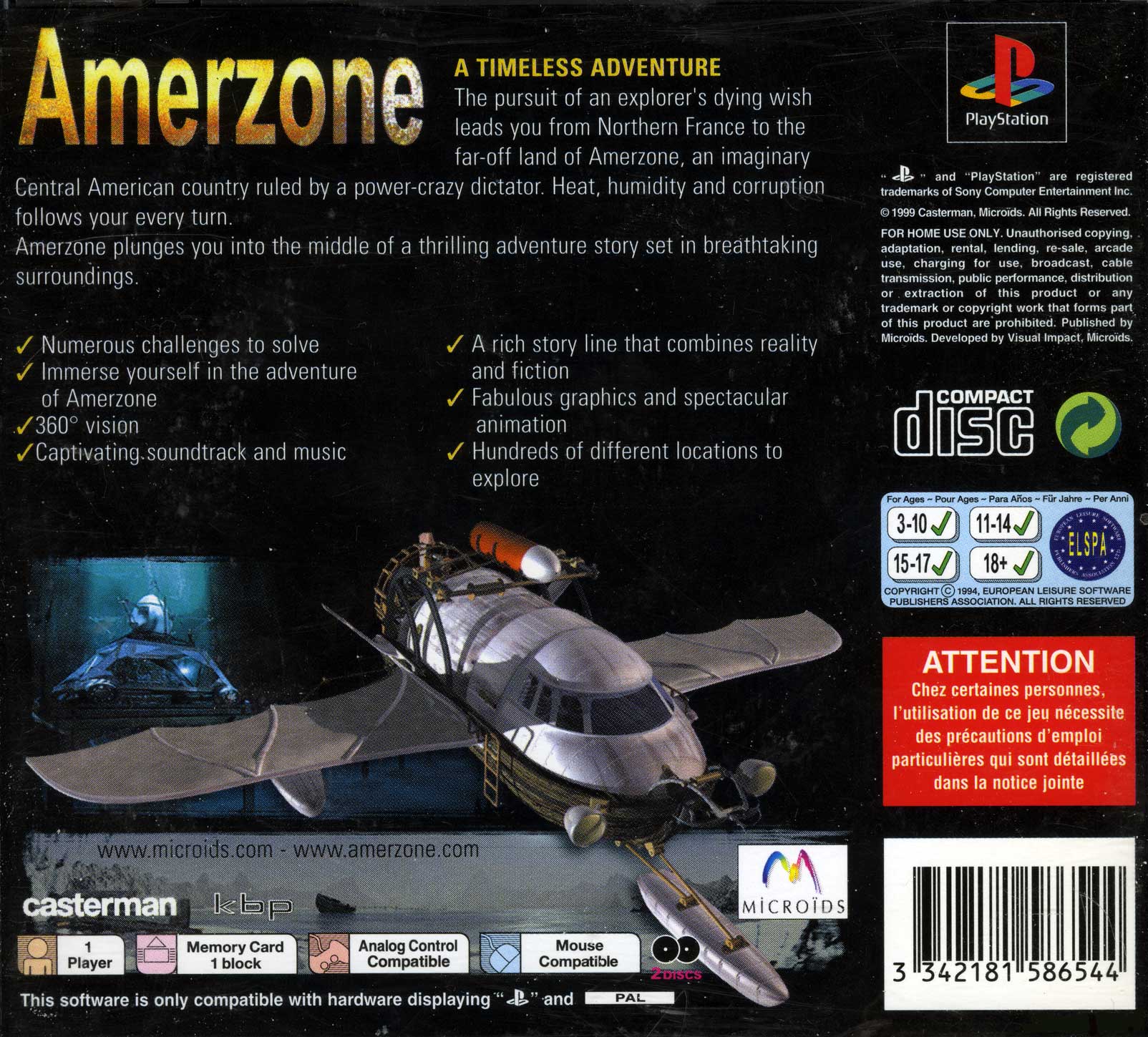 Contraportada de Amerzone The Explorer's Legacy · GB