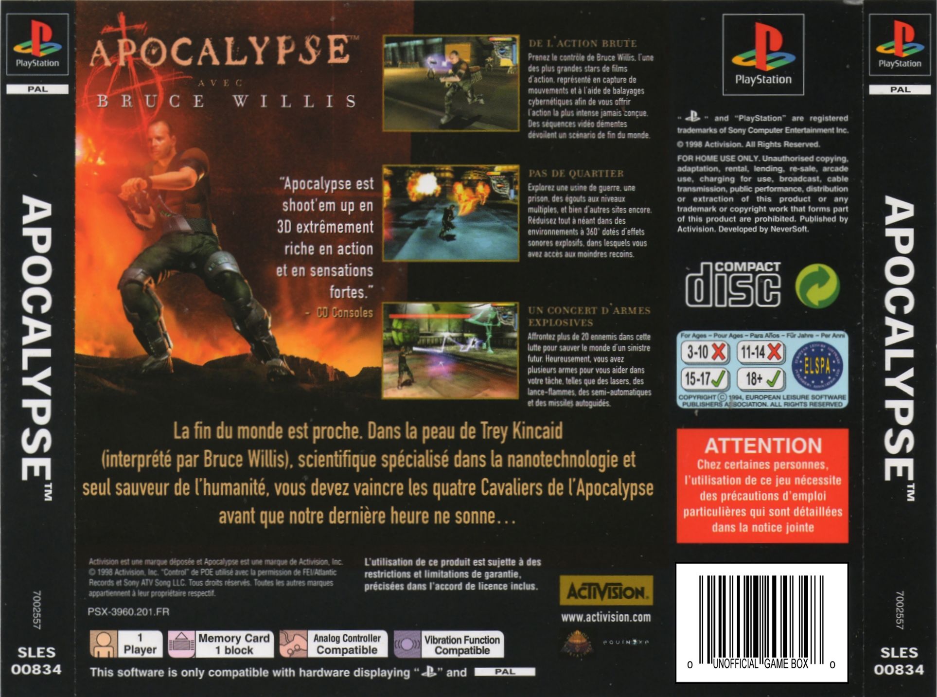 Contraportada de Apocalypse - Avec Bruce Willis · FR