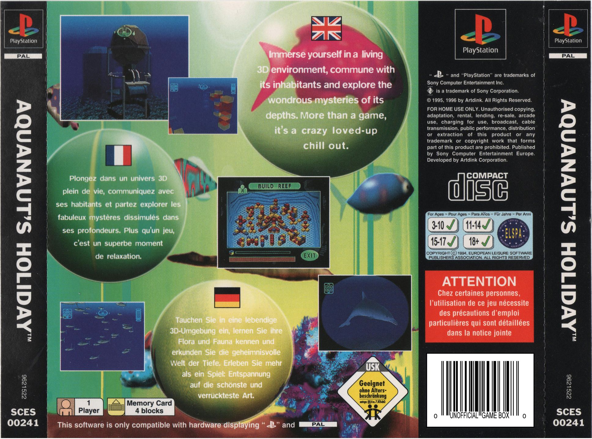 Contraportada de Aquanaut's Holiday · EU