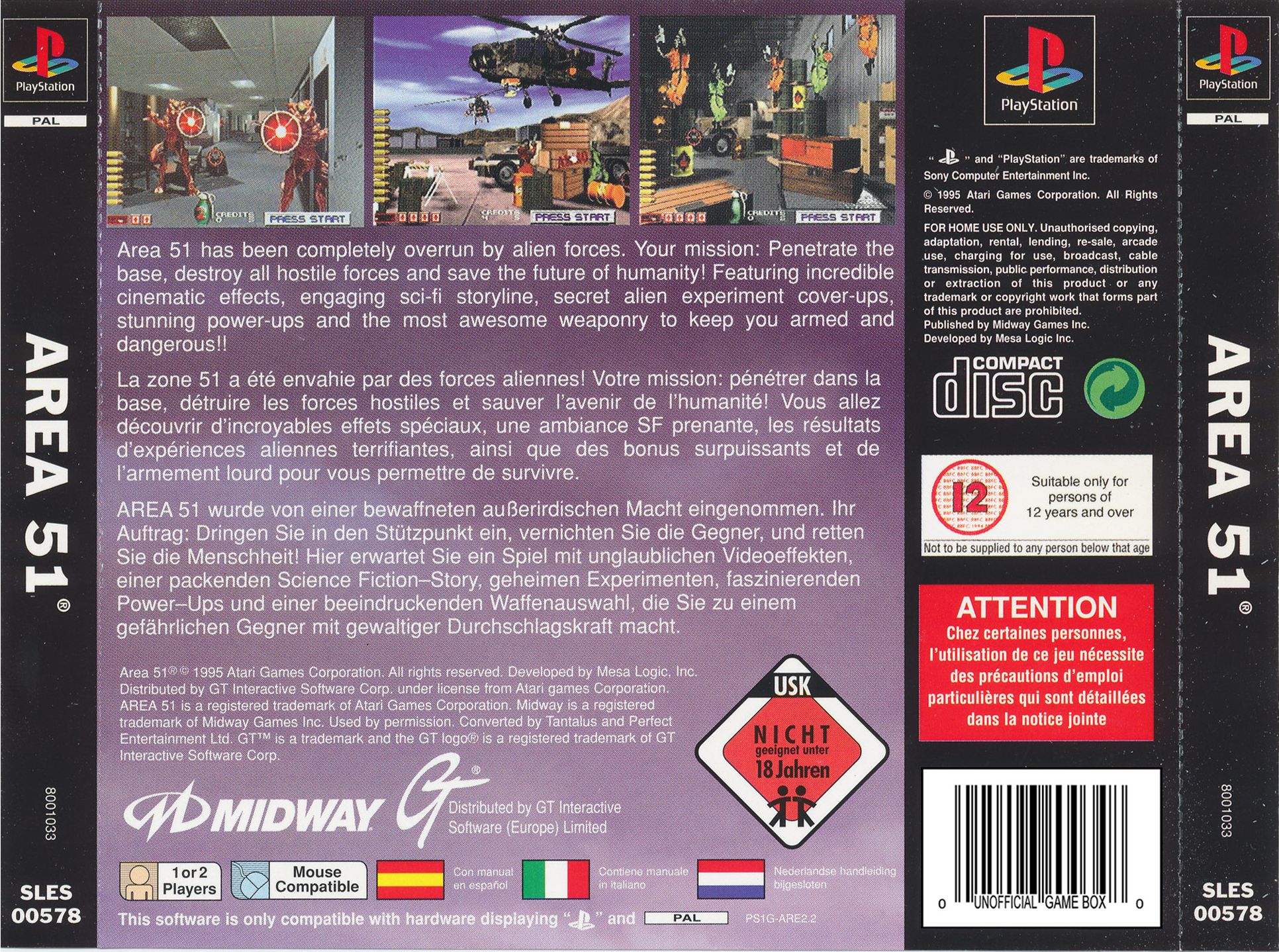 Contraportada de Area 51 · EU